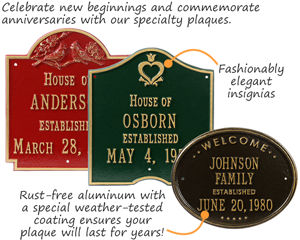 Bayou Vista Architectural House Number & Lawn Plaques