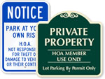 Reserved Parking Signs