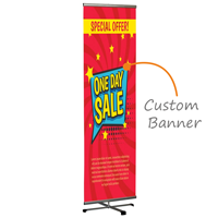 Cross Single Banner Adjustable Heigh Aluminum Stand With Custom Upload Your Own Design Banner