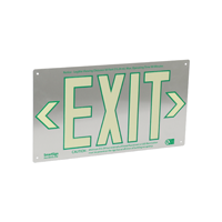 Exit Sign with Brushed Aluminum Background