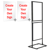 Portable Metal Infoboard Double Tier Double Sided Floor Sign Holder Kit